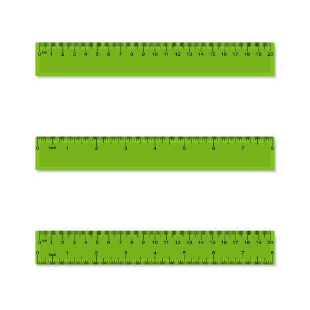 istock Plastic measuring rulers in centimeters, inches, millimeter - aparted and combined. Vector 1328828068