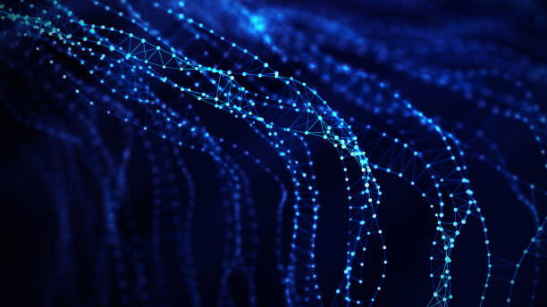 istock Abstract background with connection dots and lines. Futuristic dynamic wave. Science background with DNA. Technology illustration. 3d rendering. 1328828283