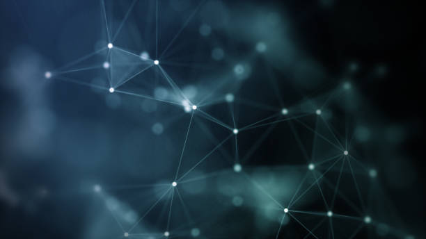 istock Network connection structure. Abstract background with moving dots and lines. Futuristic illustration. Digital technology design. 3d rendering. 1328828343