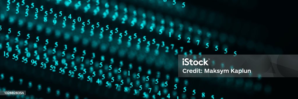 Technology Stream Binary Code Digital Illustration Blue Matrix ...