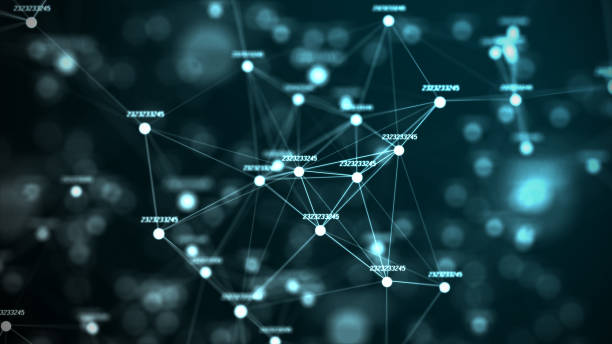 istock Network connection structure. Abstract background with moving dots and lines. Futuristic illustration. Digital technology design. 3d rendering. 1328828379