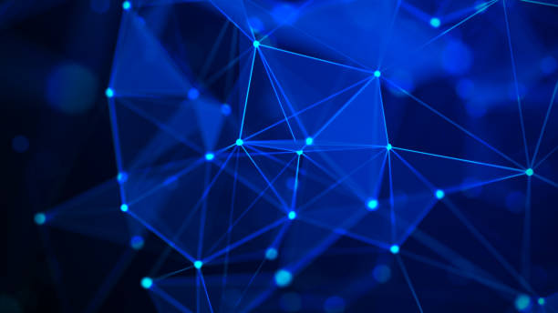 istock Network connection structure. Abstract background with moving dots and lines. Futuristic illustration. Digital technology design. 3d rendering. 1328828392