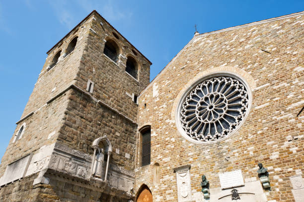 Trieste: San Giusto church facade. Color image stock photo
