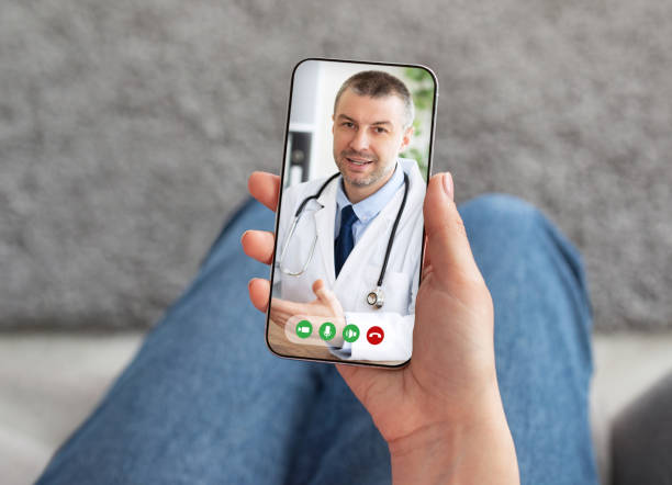 istock Unrecognizable lady patient taking recommendations from doctor online 1328832801