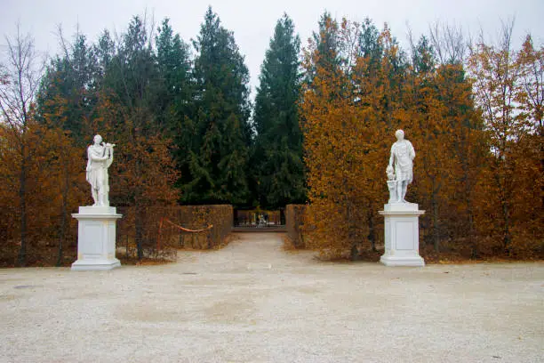 Statue in park around Shonbrunn Palace Vienna Austria 03 november 2018