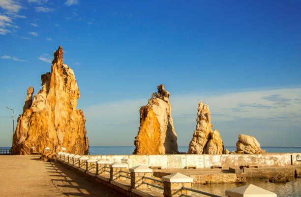 Famous rocks on the seashore of Tabarca, Tunisia