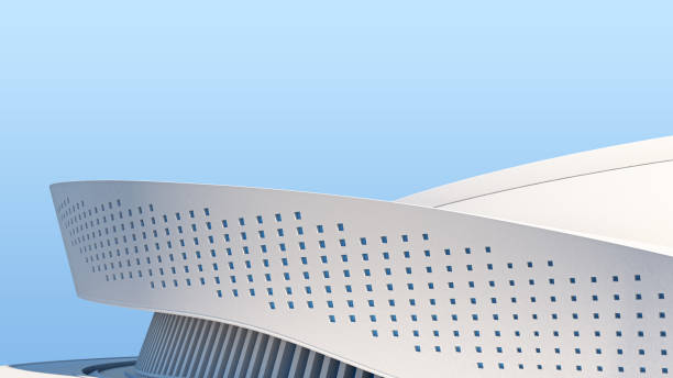 istock curved wall of a modern building facade 1328836645