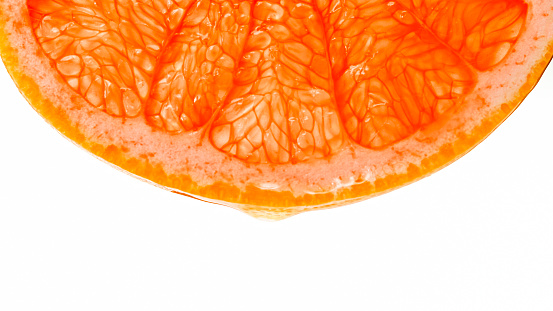 Orange fruit slice , close upview