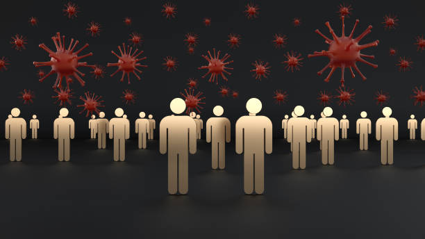 istock viruses float on symbol human, epidemic concept. 1328838229