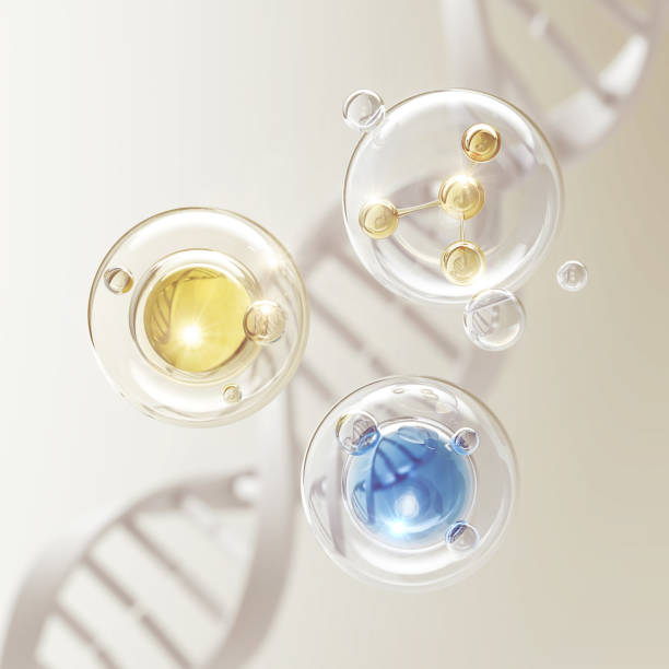 Collagen Serum bubble on Dna Background