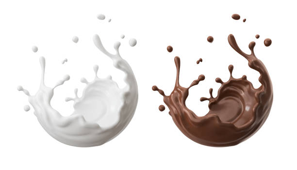 istock Chocolate or Cocoa and Milk splash 1328848802