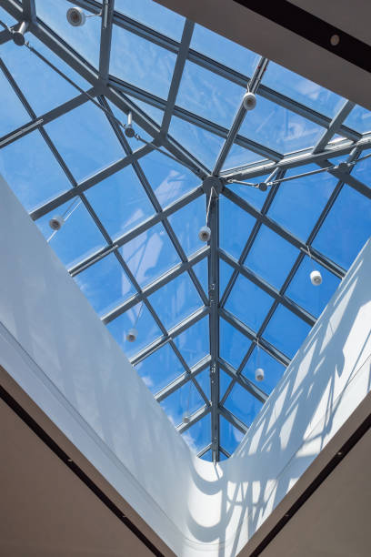 istock The blue sky is visible through the window. 1328849953