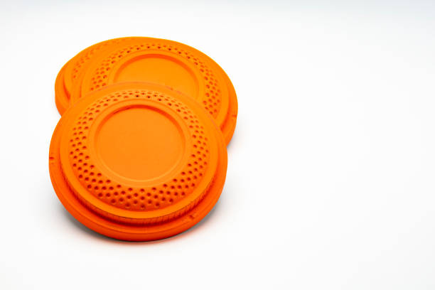 Clay disc flying targets on white background ,Clay Pigeon shooting target