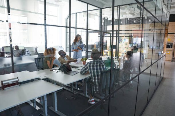istock Staff preparing for international meeting with mentor 1328859106