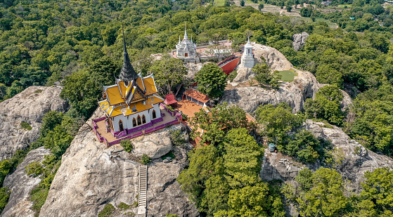 Aerial view of Wat Phra Phutthachai in Saraburi, Thailand, south east asia