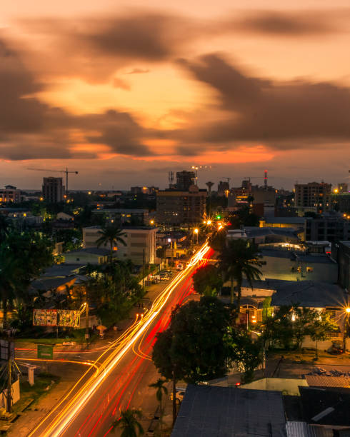 istock Beautiful View of Douala at Sunset 1328860707