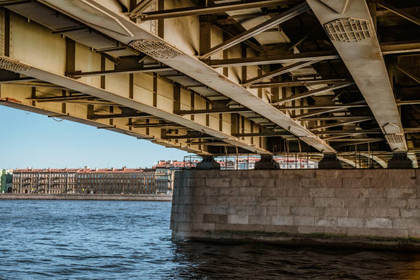 istock Metal structure under the bridge, St. Petersburg. 1328866195