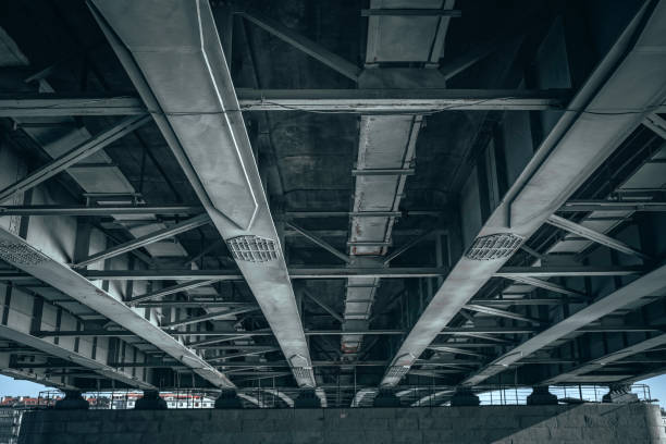 istock Metal structure under the bridge, St. Petersburg. 1328866208