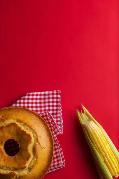 Photo of Brazilian typical corn cake and corn cob june party 