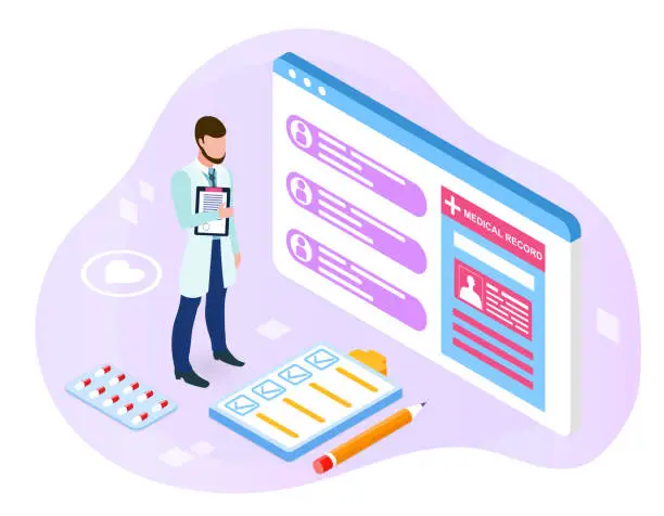 Vector illustration of Study of the patients case concept