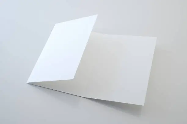 tri-fold blank mock up on white background, render 3d