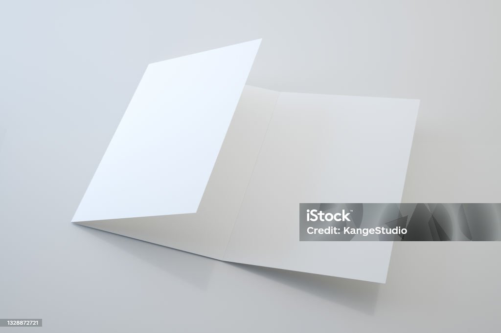 Trifold brochure mock up view - 3d rendering - Royalty-free Modelo Foto de stock