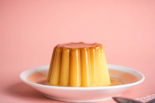istock Homemade pudding soft vanilla dessert in cup mold shape 1328873640