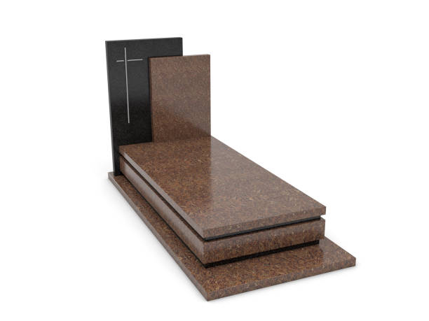 istock Modern tombstone isolated on white, 3d illustration 1328873665