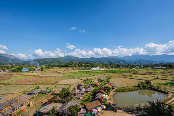 istock Beautiful landscape view on wat phuket viewpoint pua District nan. 1328879393