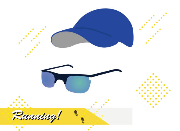 illustrations, cliparts, dessins animés et icônes de il s’agit d’une illustration d’un article courant, d’une casquette et de lunettes de soleil. - base runner