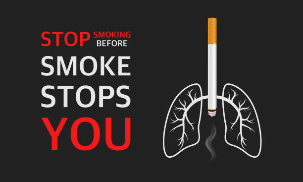 Vector 3d Realistic Cigarette Lungs Smoke And Quote On Black Background May  31st World No Tobacco Day No Smoking Day Awareness Stop Smoking Campaign  Concept Stock Illustration - Download Image Now - iStock