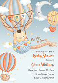 istock A Cute Vector Card of Baby Shower Celebration for Baby Boy 1328888869