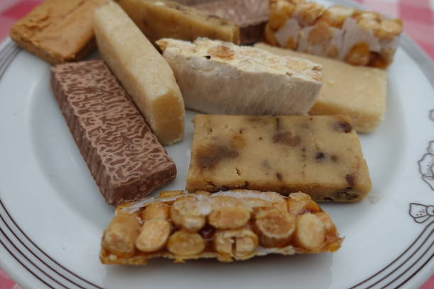 istock Turron  Spanish confectionery  Varied turrons  Meal buffet 1328889082