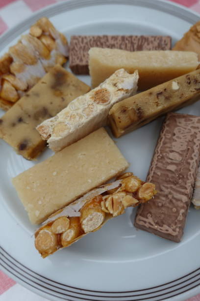 istock Turron  Spanish confectionery  Varied turrons  Meal buffet 1328889095