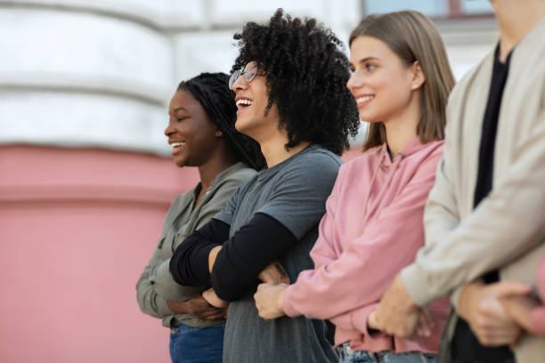 istock People making strike on the street, holding hands, copy space 1328898489