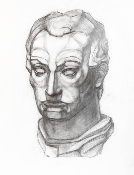 istock sketch of Gattamelata head drawn by pencil 1328906715