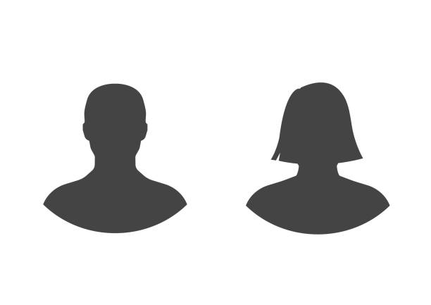illustrazioni stock, clip art, cartoni animati e icone di tendenza di immagine del profilo maschile e femminile, avatar del profilo silhouette - hair care illustrations