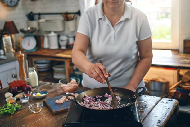 istock Preparing Indian Chicken Curry in Domestic Kitchen 1328908286