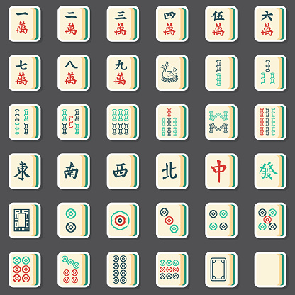 A set of mahjong tile stickers. File is built in the CMYK color space for optimal printing. Color swatches are global so it’s easy to edit and change the colors.