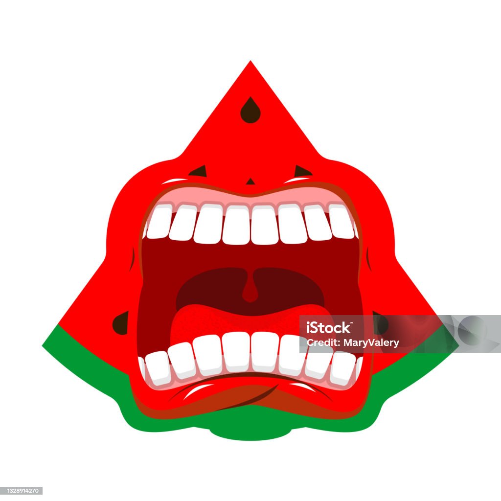 Watermelon Anger Angry Watermelon Screams Isolated Evil Fruit Vector Illustration Stock ...