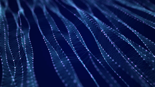 istock Abstract background with connection dots and lines. Futuristic dynamic wave. Science background with DNA. Technology illustration. 3d rendering. 1328916264