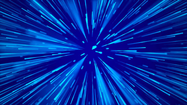 istock Futuristic illustration with explosion of data. Abstract background with glowing particles. Digital speed illustration. 3d rendering. 1328916279