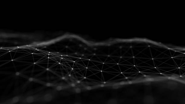 istock Abstract wave with moving dots and lines. Flow of particles. Cyber technology illustration. 3d rendering 1328916284
