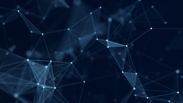 istock Network connection structure. Abstract background with moving dots and lines. Futuristic illustration. Digital technology design. 3d rendering. 1328916286