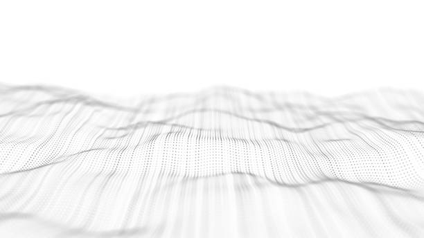 istock Abstract wave with moving dots. Flow of particles. Cyber technology illustration. 3d rendering 1328916296