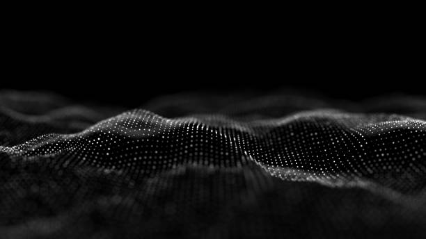 istock Abstract wave with moving dots. Flow of particles. Cyber technology illustration. 3d rendering 1328916299