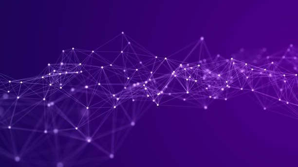 istock Network connection structure. Abstract wave background with moving dots and lines. Futuristic illustration. Digital technology design. 3d rendering. 1328916339