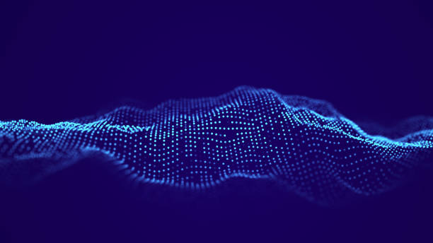 istock Abstract wave with moving dots. Flow of particles. Cyber technology illustration. 3d rendering 1328916359