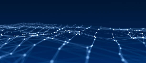 istock Abstract wave with moving dots and lines. Flow of particles. Cyber technology illustration. 3d rendering 1328916463