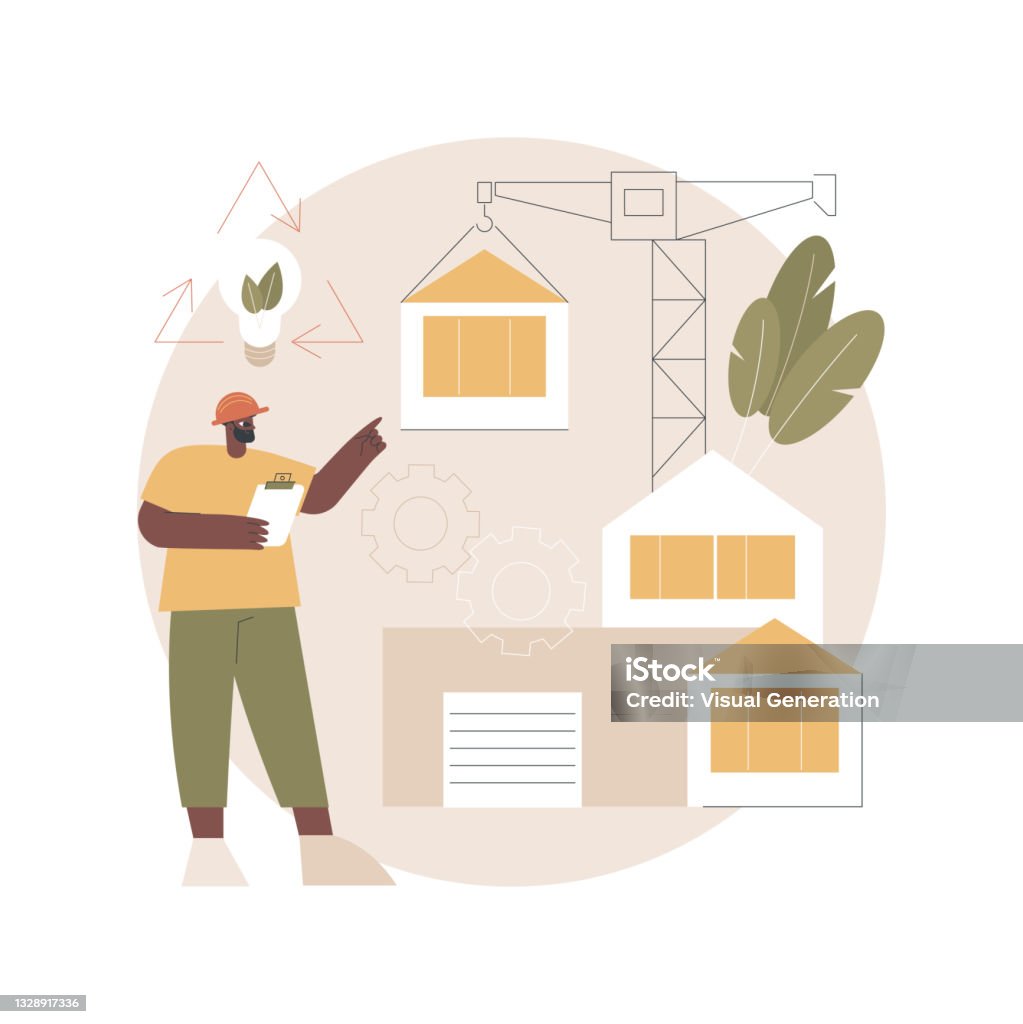Module Contruction Vector Modular Home Abstract Concept Vector Illustration Stock Illustration ...